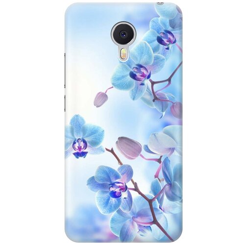 фото Силиконовый чехол на meizu m3 note / мейзу м3 ноут с принтом "голубые орхидеи" gosso