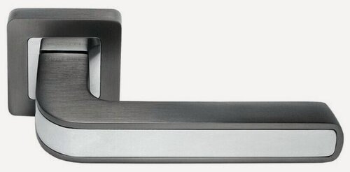 Изображение товара Ручка дверная Morelli MH-46 GR/CP-S55 графит/хром, ручки для межкомнатных дверей на квадратной накладке 1 шт, фурнитура