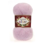 Пряжа Alize Kid Royal Mohair (Кид Роял Мохер) - 1 моток 143 розовая пудра 62% кид мохер, 38% полиамид 500м/50г - изображение