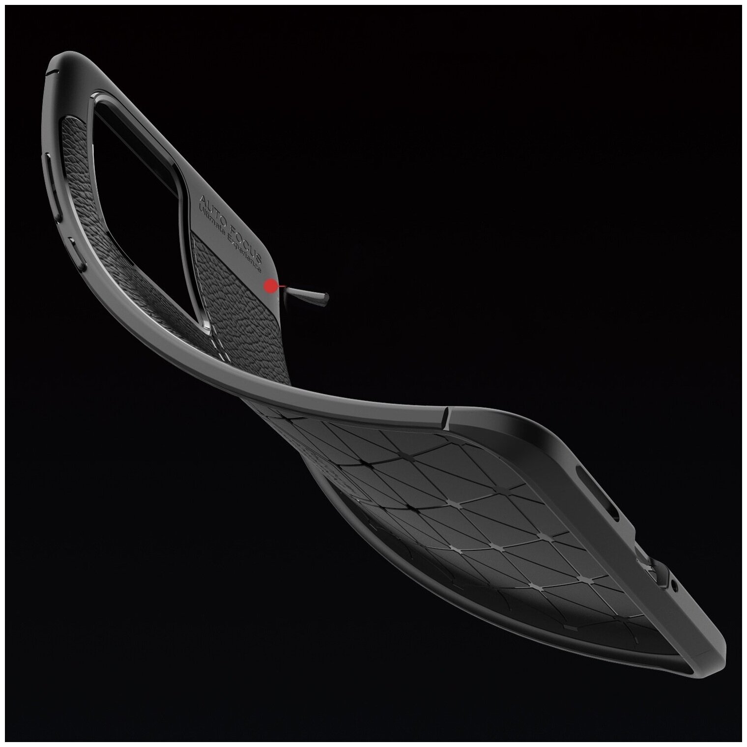 Чехол MyPads для Huawei P40 Pro из качественного износостойкого силикона с декоративным дизайном под кожу с тиснением черный