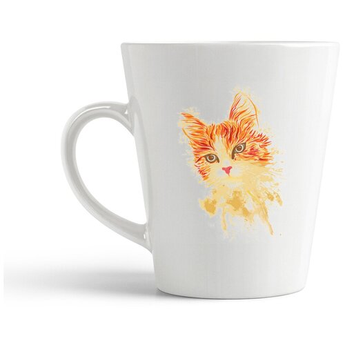 фото Кружка-латте coolpodarok оранжевый котик арт