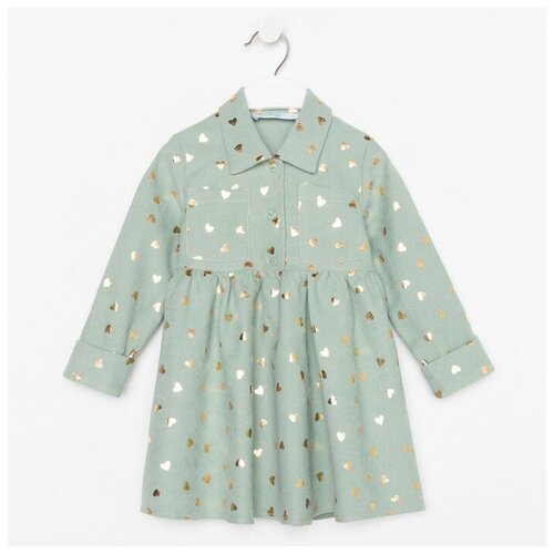 фото Платье детское kaftan "сердечки", р. 38 (146-152), зеленый 7624361