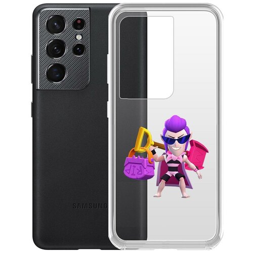 фото Чехол-накладка clear case brawl stars-пляжный мортис для samsung galaxy s21 ultra (g998) krutoff group