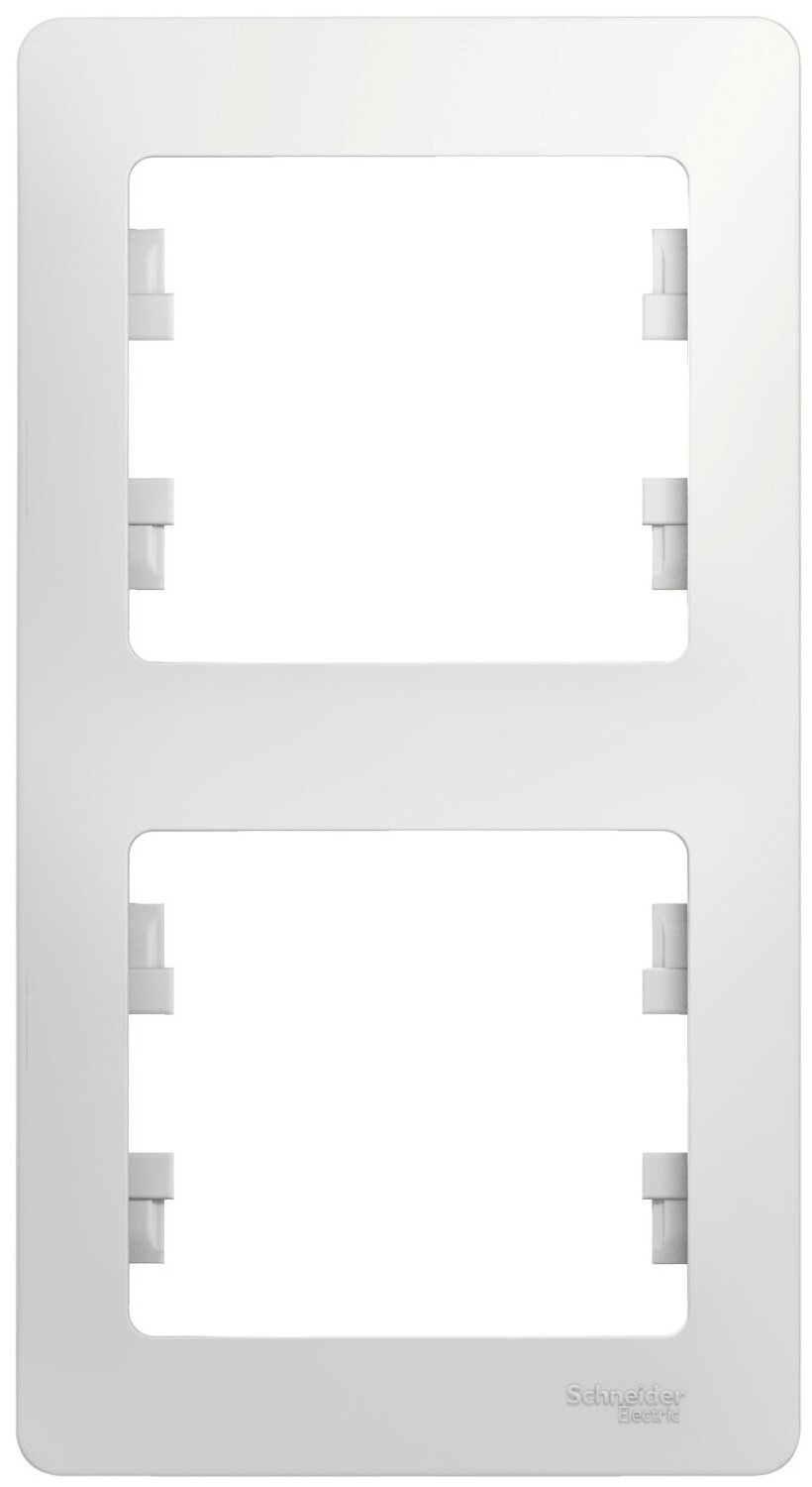 Рамка 2-ая Systeme Electric Glossa вертикальная белая