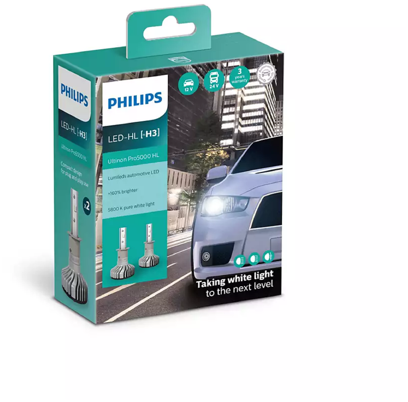 Лампа автомобильная светодиодная Philips Ultinon Pro5000 HL 11336U50CWX2 H3 13.2V 15W PK22s