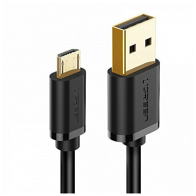 Кабель UGREEN US289 (60138) USB 2.0 A to Micro USB Cable Nickel Plating. Длина: 2м. Цвет: черный