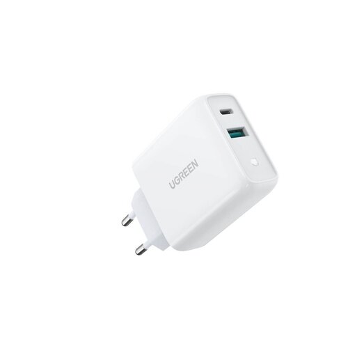 фото Сетевое зарядное устройство ugreen usb a + usb c 36w wall charger, цвет белый (60468)