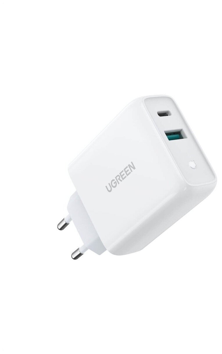 Сетевое зарядное устройство Ugreen USB A + USB C 36W Wall Charger, цвет белый (60468)