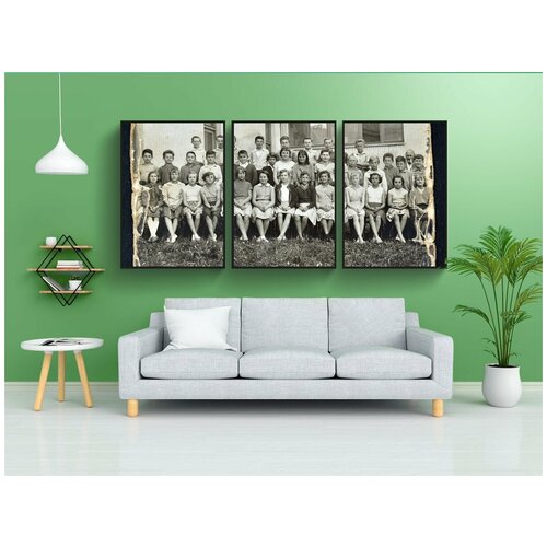 фото Набор модулных постеров для интерьера "воспроизведение, старый, школа" 60x90 см. в тубусе, без рамки lotsprints