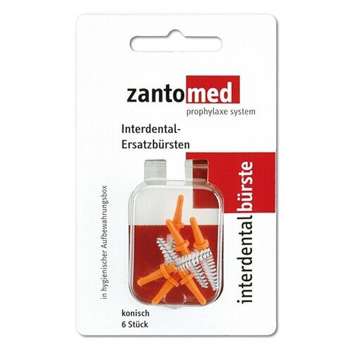 Zantomed Interdental Brush Conical сменные щеточки для межзубных промежутков, конические, оранжевые (6 шт) reach professional interdental brush extra tight 10 interdental cleaners