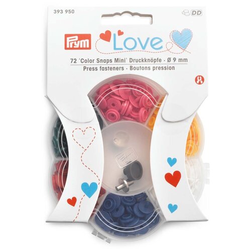 Серия Prym Love - Набор кнопок Color Snaps Mini, диаметр 9мм, Prym, 393950 серия prym love набор кнопок color snaps mini диаметр 9мм prym 393502