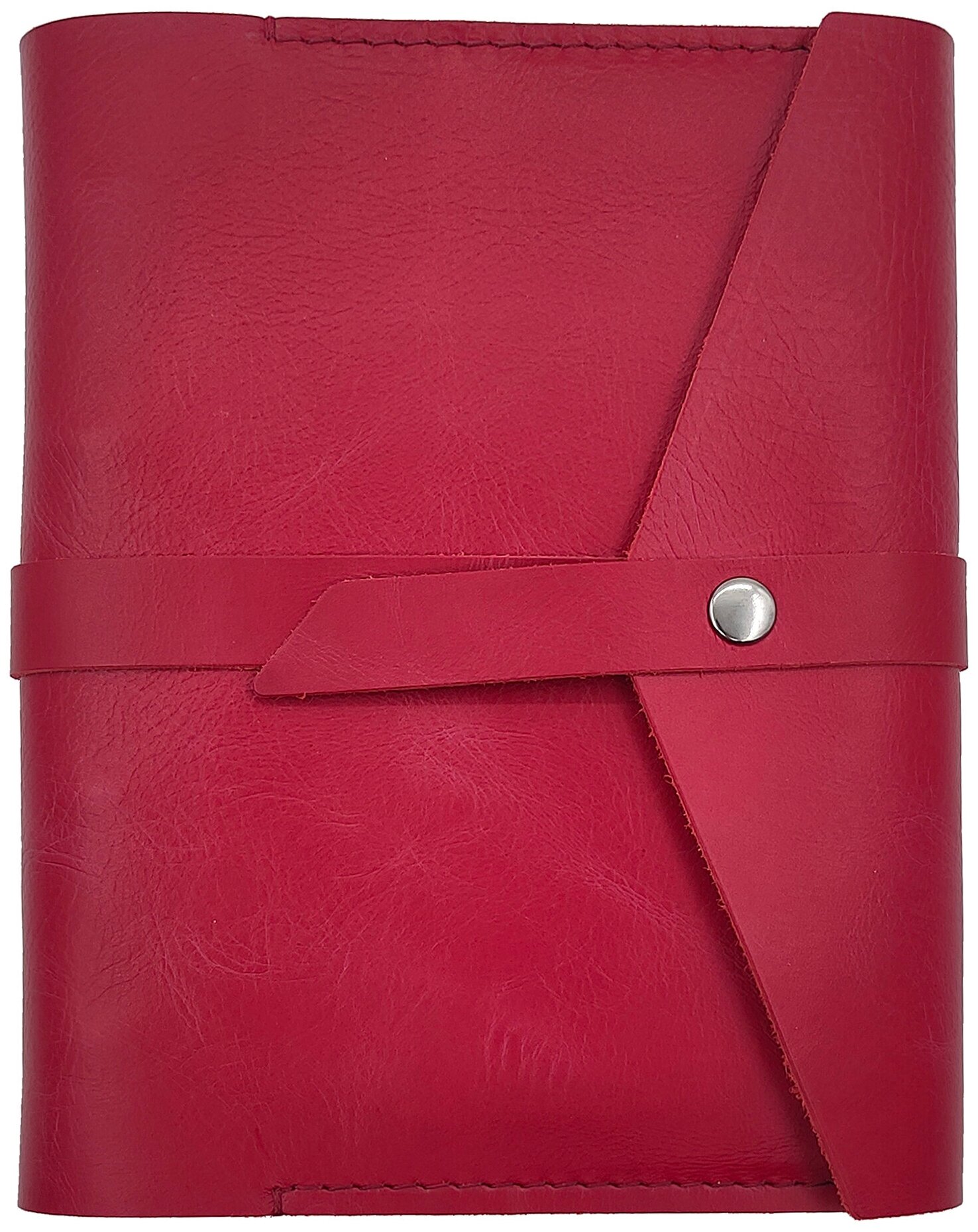 Красный ежедневник недатированный кожаный на кольцах А5, блокнот-планер из натуральной кожи для записей, MBN-RP-POST-RD