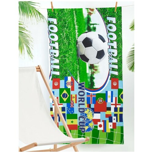 фото Пляжное полотенце, вафельное "всё себе";футбол ; размер: 90 х 150