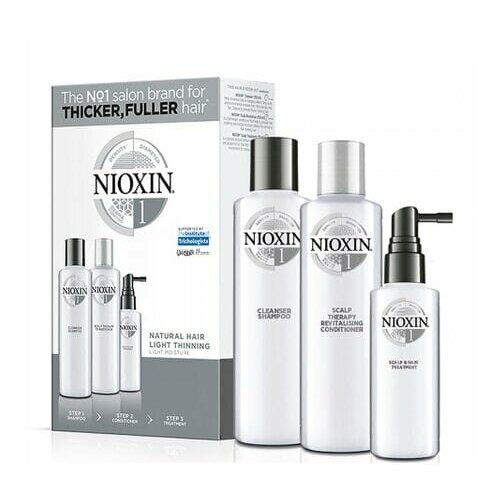 Набор Система 1 Nioxin для натуральных волос с тенденцией к истончению (шампунь, кондиционер, маска)