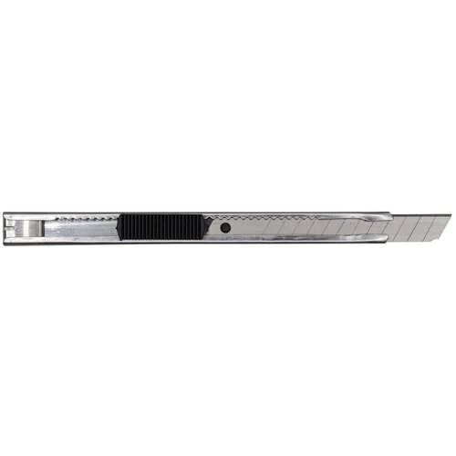 нож канцелярский deli e2100 expert фиксатор сталь серебристый блистер Нож канцелярский Silwerhof шир. лез.9мм выдвижное лезвие фиксатор сталь серебристый пакет с европод.