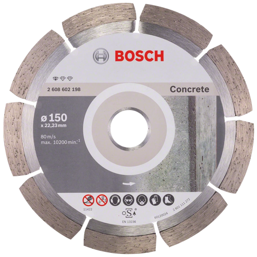 Диск алмазный BOSCH Standard Concrete сегментный 150*2,0*10*22,23 мм 2.608.602.198