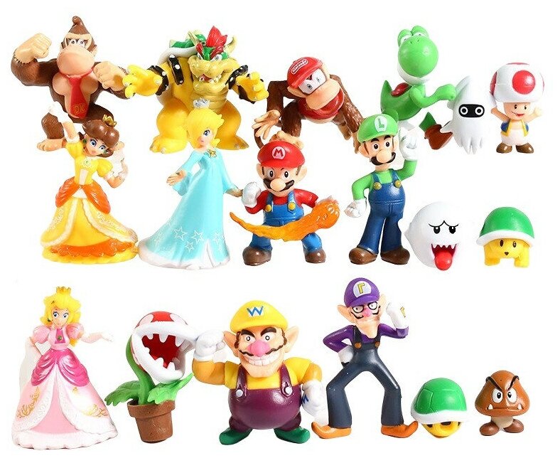 Набор из 18 мини фигурок "Супер Марио"- Super Mario