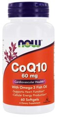 Коэнзим Q10 с Омегой-3 NOW CoQ10 with Omega-3 Fish Oil, 60 капсул