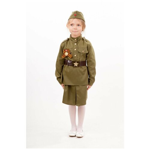 фото Военный костюм детский солдатка с ленточкой пуговка