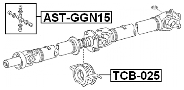 Подшипник подвесной карданного вала Febest TCB-025