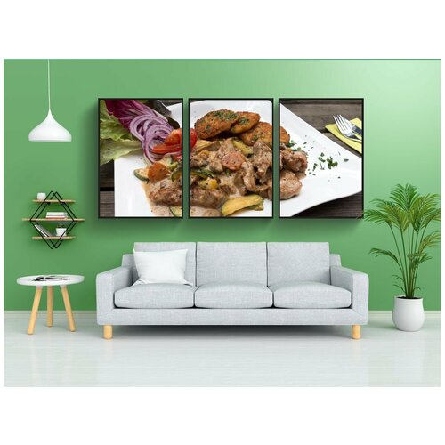 фото Набор модулных постеров для интерьера "цюрих измельченный, оладьи, рёсти" 60x90 см. в тубусе, без рамки lotsprints