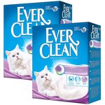 EVER CLEAN LAVENDER наполнитель комкующийся для туалета кошек с ароматом лаванды сиреневая полоска (6 + 6 л) - изображение