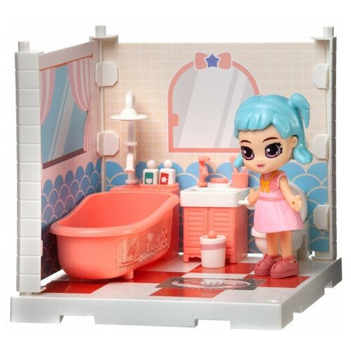 фото Игровой набор abtoys модульный домик (собери сам), 1 секция. мини-кукла в ванной комнате, в наборе с аксессуарами
