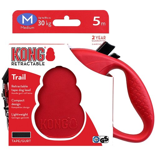 KONG рулетка Trail M (до 30 кг) лента 5 метров красный