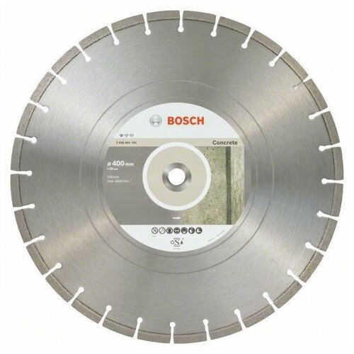 комплект 3 штук диск алмазный bosch standard for concrete сегмент d115х22 2мм 2608602196 Диск алмазный отрезной BOSCH Standard for Concrete 2608603807, 400 мм, 1 шт.