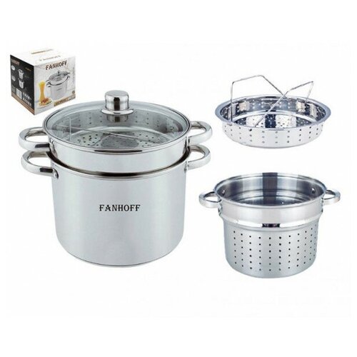 Кастрюля FH-609-24 7,5 л + пароварка и вставка для варки спагетти (4) .