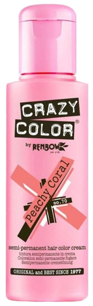 Crazy Color Краситель прямого действия Semi-Permanent Hair Color Cream, 70 peachy coral, 100 мл