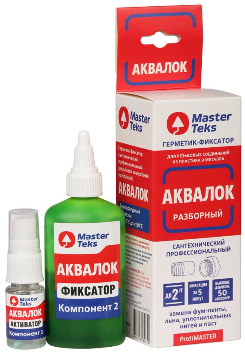 Паста уплотнительная Masterteks Аквалок для резьбовых соединений, 60 мл - фото №1