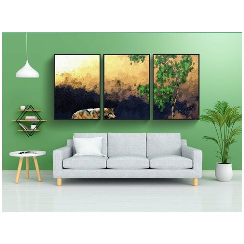 фото Набор модулных постеров для интерьера "аннотация, украшение, декоративный" 60x90 см. в тубусе, без рамки lotsprints