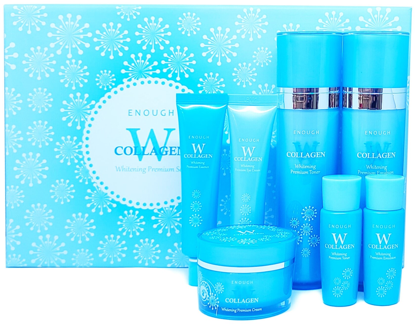 Enough Набор осветляющих средств с коллагеном / W Collagen Whitening Premium Skin Care 5 Set, 130 мл*2, 50 мл, 30 мл*2