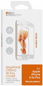 Фото Защитное стекло с рамкой 3D с белой рамкой для iPhone 6/6s Plus / для айфон 6/6s плюс