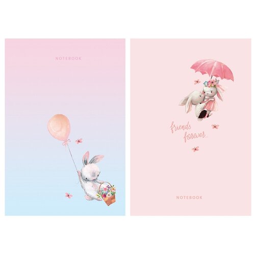 Бизнес-блокнот А5, 80л., BG Мои зайчики, матовая ламинация, выб.лак ( Артикул 320843 )