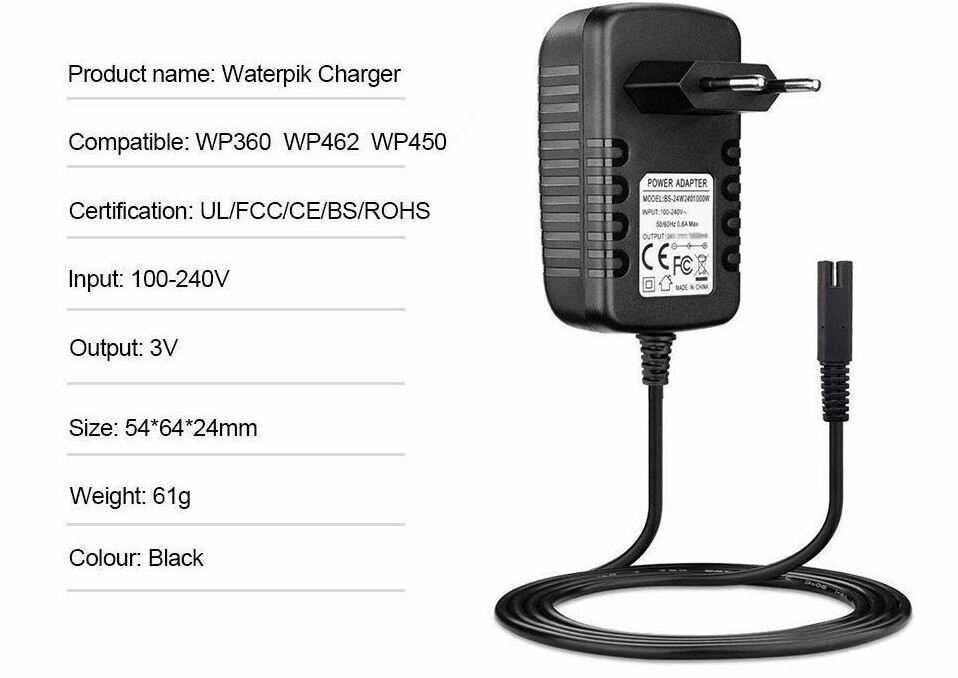 Зарядное устройство для ирригатора WaterPik WP360 WP360W WP462 WP462W WP450 WP450W WP450EC WP462EC