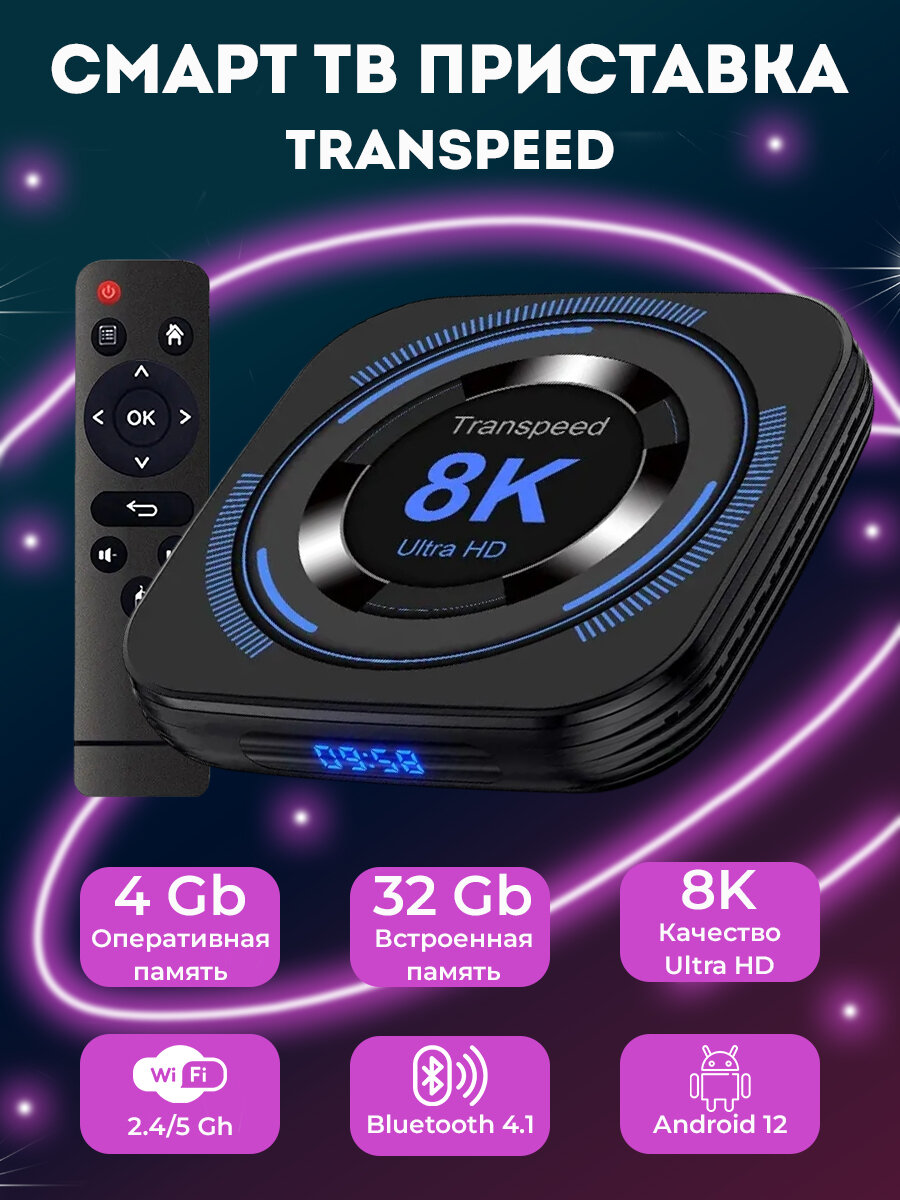 ТВ приставка Transpeed 8K 4/32Gb