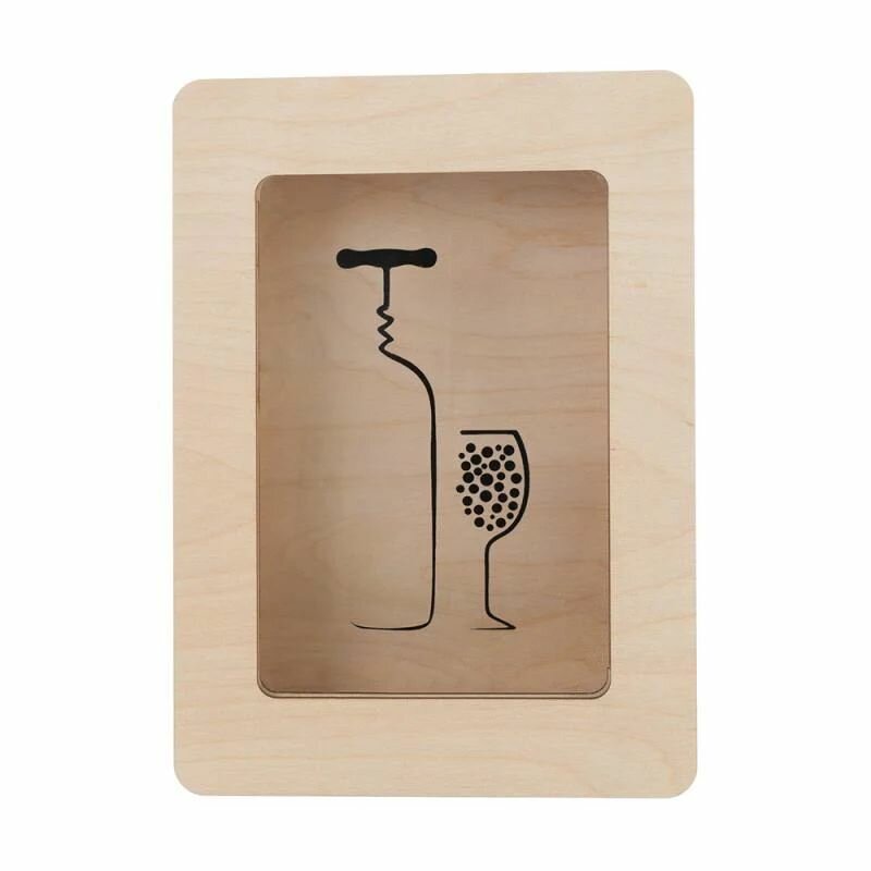 фото Копилка для винных пробок 19х5х27 см. из натуральной берёзы