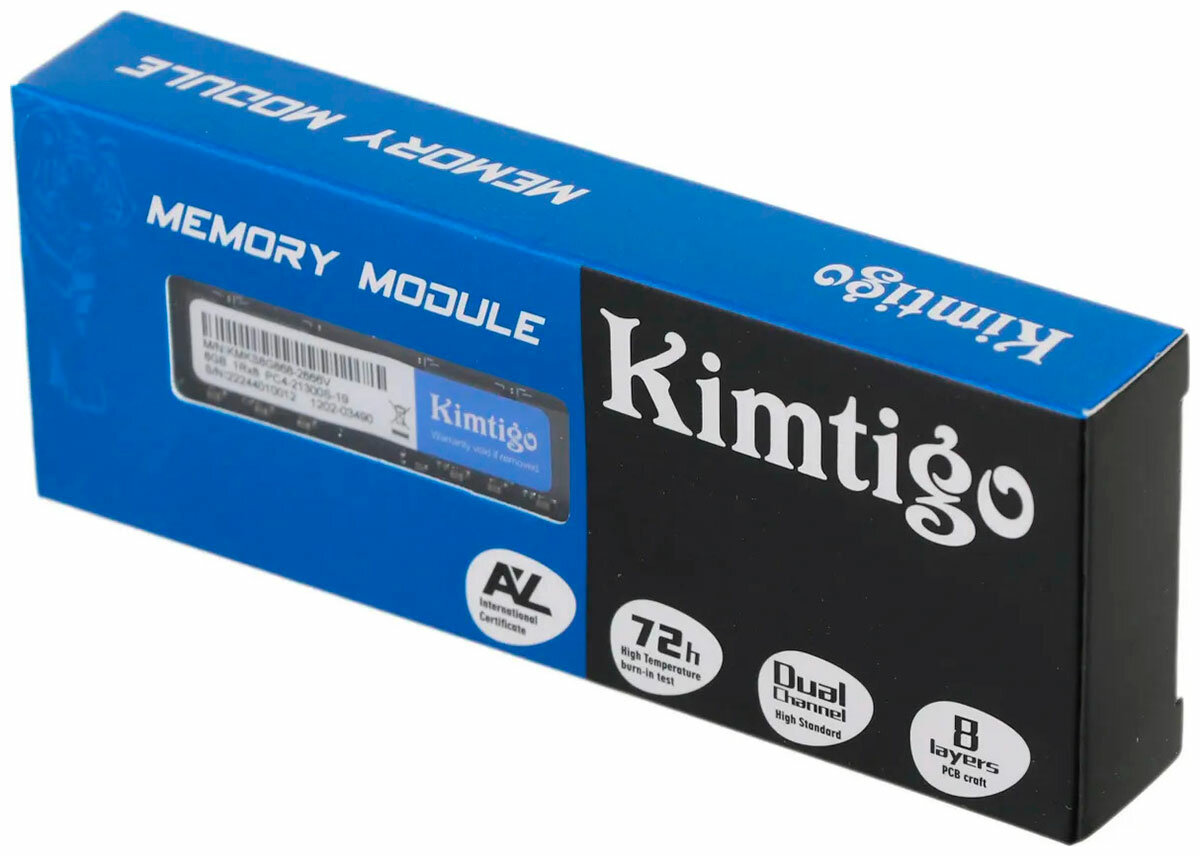 Оперативная память Kimtigo DDR4 - 8Gb, 2666 МГц, SO-DIMM, CL19 (kmks8g8682666) - фото №9