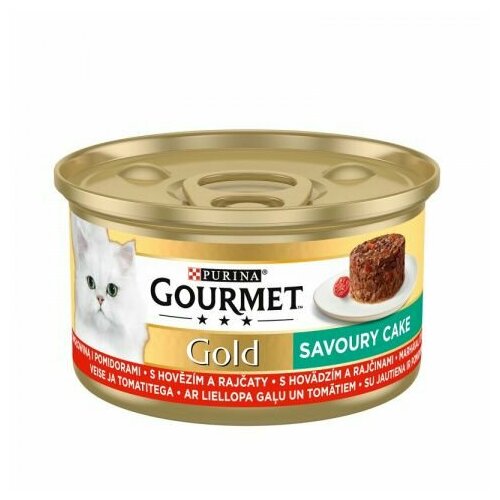 Консервы для кошек Gourmet Gold Savoury Cake Beef and Tomato, 85 г