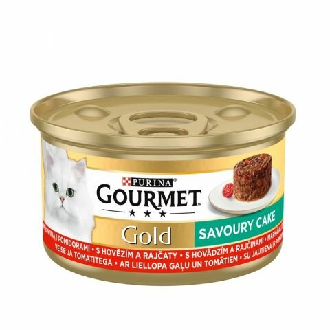 Консервы для кошек Gourmet Gold Savoury Cake Beef and Tomato, 85 г