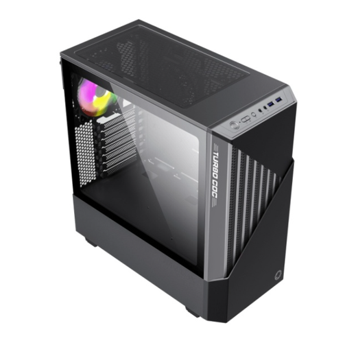 Корпус GameMax ATX case, black/grey, w/o PSU, w/2xUSB3.0, w/1x14cm ARGB front fan(GMX-FN14-Rainbow-C9), w/1x12cm ARGB rear fan(GMX-FN12- вентилятор gamemax 120x120x25 gmx 12 rbb