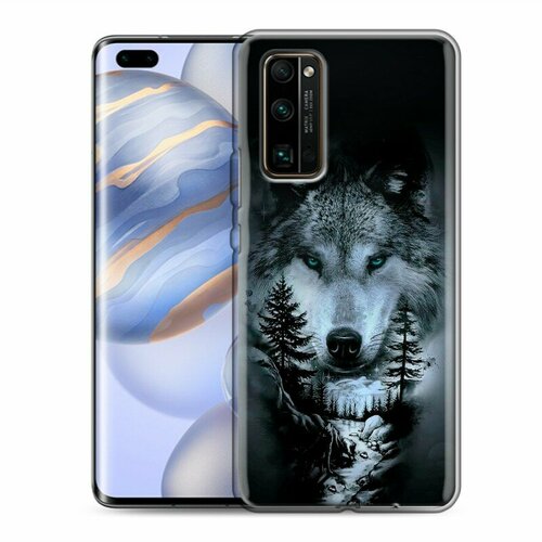 Дизайнерский силиконовый чехол для Хонор 30 Про / Huawei Honor 30 Pro Лесной волк