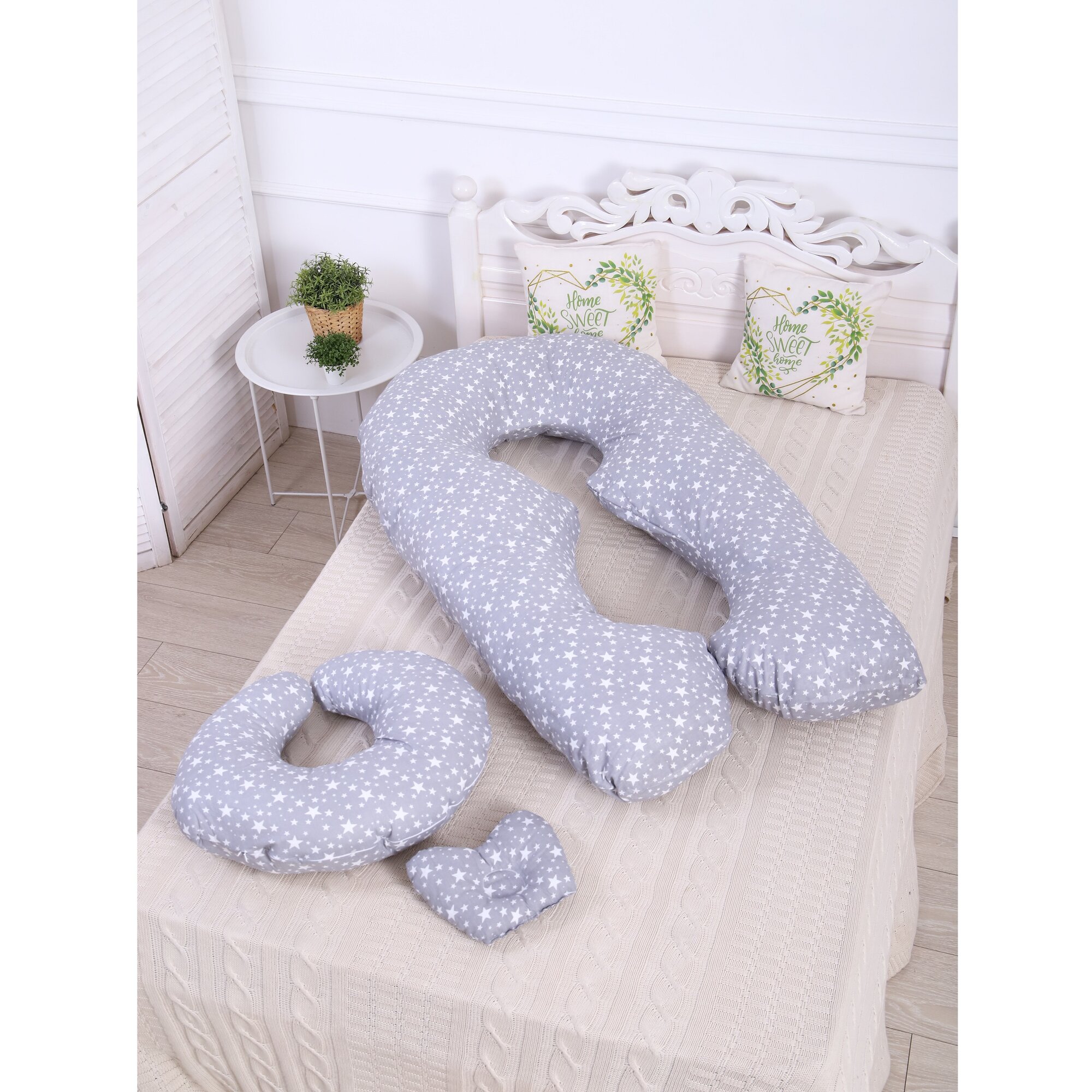 Комбо-набор подушек для беременных 4 в 1 Серый звездопад