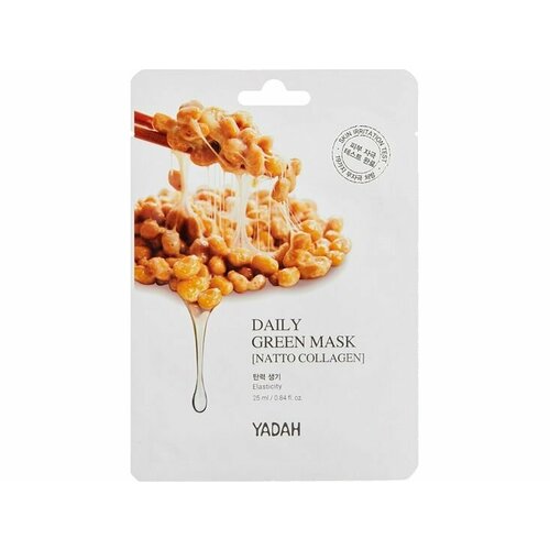 Маска на тканевой основе для эластичности кожи с соей Yadah DAILY GREEN MASK-NATTO COLLAGEN 367₽