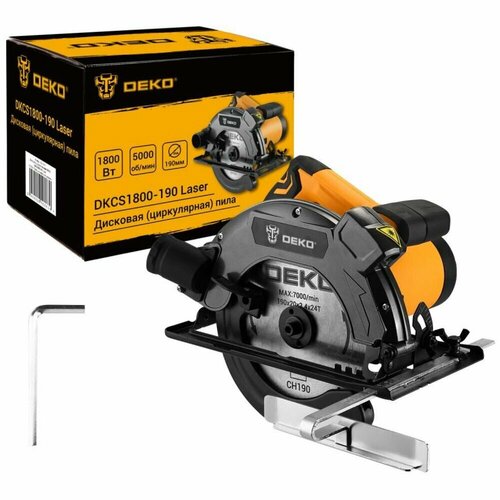 Циркулярная пила Deko DKCS1800-190 Laser 1800Вт 190мм диск лазерный указатель 083-1011 5252₽