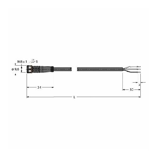 Патч-корд датчик-актуатор 5м M8 PKG3M-5/TEL – Turck – 6625059 – 4047101270877