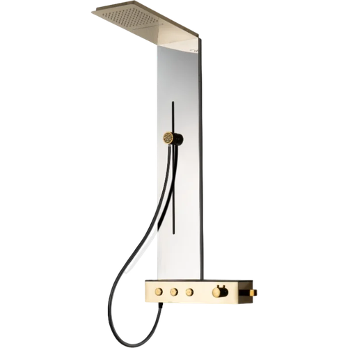 Душевая панель Cerutti Spa Avisio 9658, с тропическим душем, серебро, бронзовая, из нержавеющей стали /9658