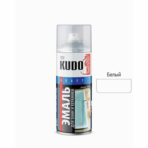 Аэрозольная краска эмаль KUDO для ванн белая 520 мл аэрозольная краска эмаль флуоресцентная малиновый 520 мл